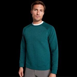 VRST Men's XL Recharge Lunar Fleece Crew pullover in green dusk heather.